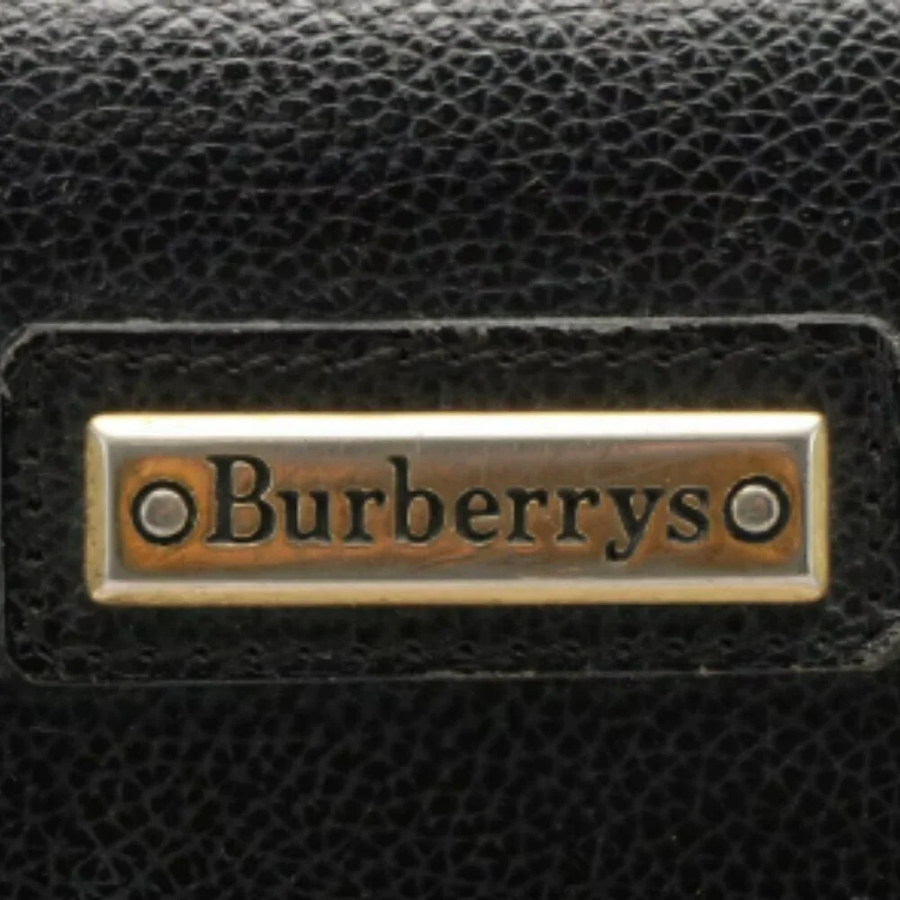 Burberrys Black Leathe Briefcase/Unisex (Vintage)